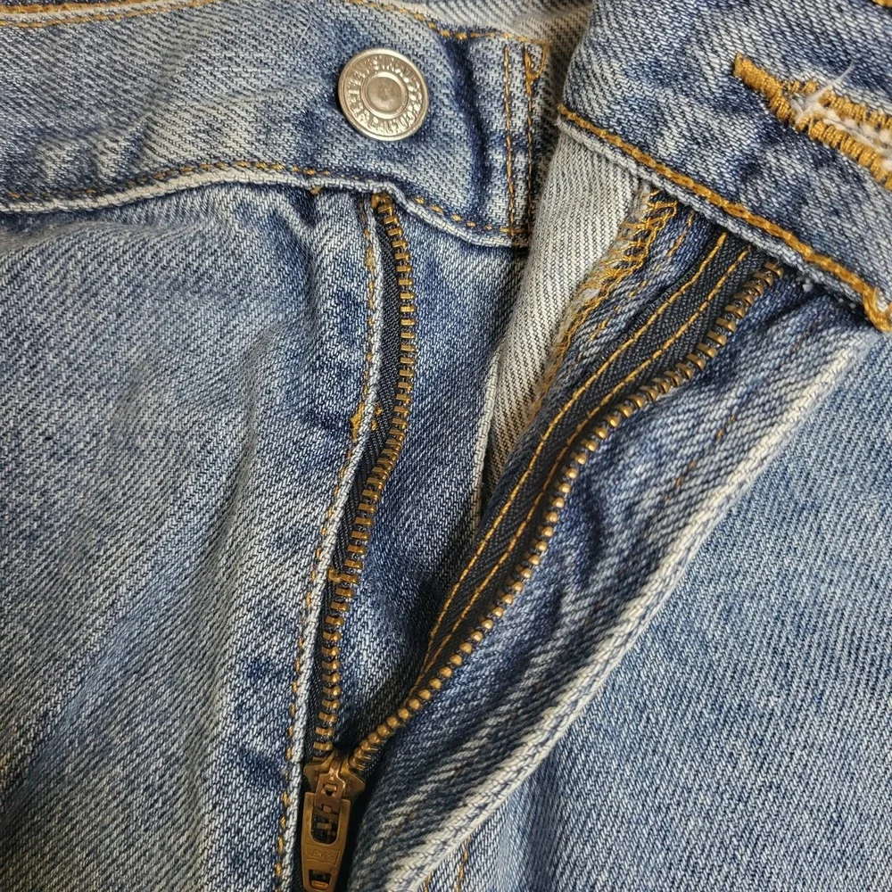 Levis 517 Jeans Mens‎ 38x32 Blue Denim Boot Cut Zip Fly Distressed Hem USA